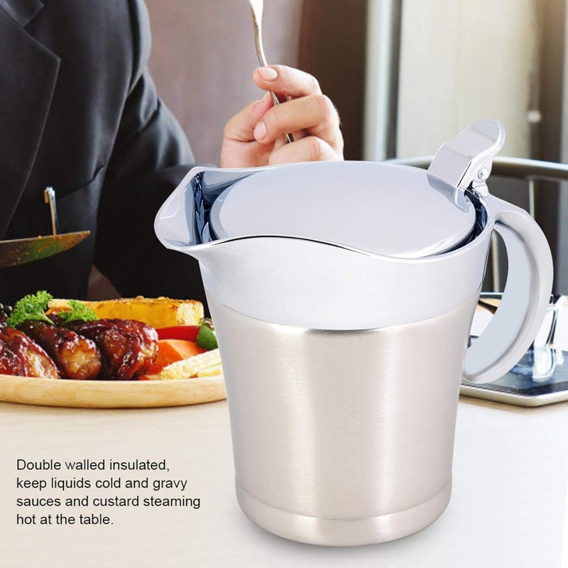 woobles Gravy Jug, Gravy Pot, Anti-Rust Thermal Double Wall for Mustard Ketchup(Small 450ml) - Image 4