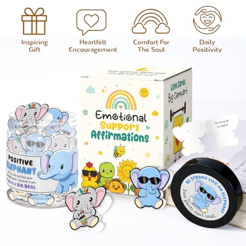 LumenJar Elephant Gifts For Women, Mom, Friends, Teens, Coworkers - Elephants Desk Decoration, Positive Elephant Gift, Inspirational Chrismas Gifts - White Elephant Gift for Women - Image 2