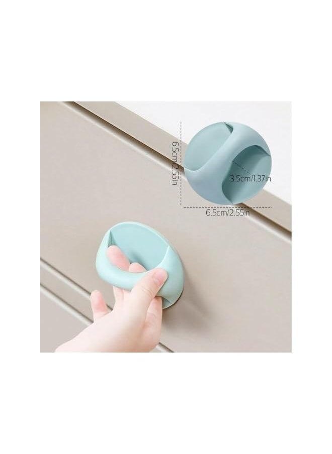 PROMASS 10Pc Self-Adhesive Cabinet Handles, New Adhesive Drawer Handle Sticker Cupboard Knobs, Peel and Stick Pull Handle Adhesive Knobs for Kitchen Cabinet, Furniture Door, Desk Drawer (Pink5Pc+Blue5Pc)  - Image 4