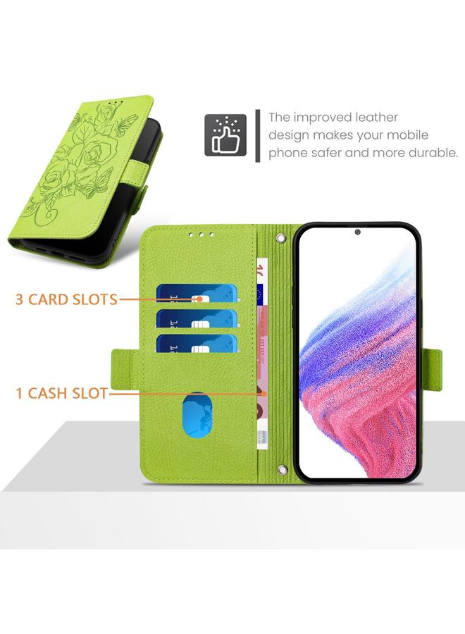 S-TOP Case For itel A27 Embossed Rose RFID Anti-theft Leather Phone Case - Image 4