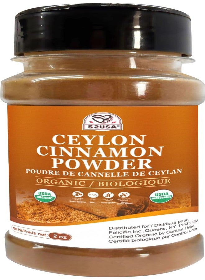 52USA Organic Ceylon Cinnamon Powder, 2 Ounce, True Cinnamon Farmed in Sri Lanka, Non-GMO, Gluten-Free, Perfect for Baking, Cooking and Beverages - Image 1