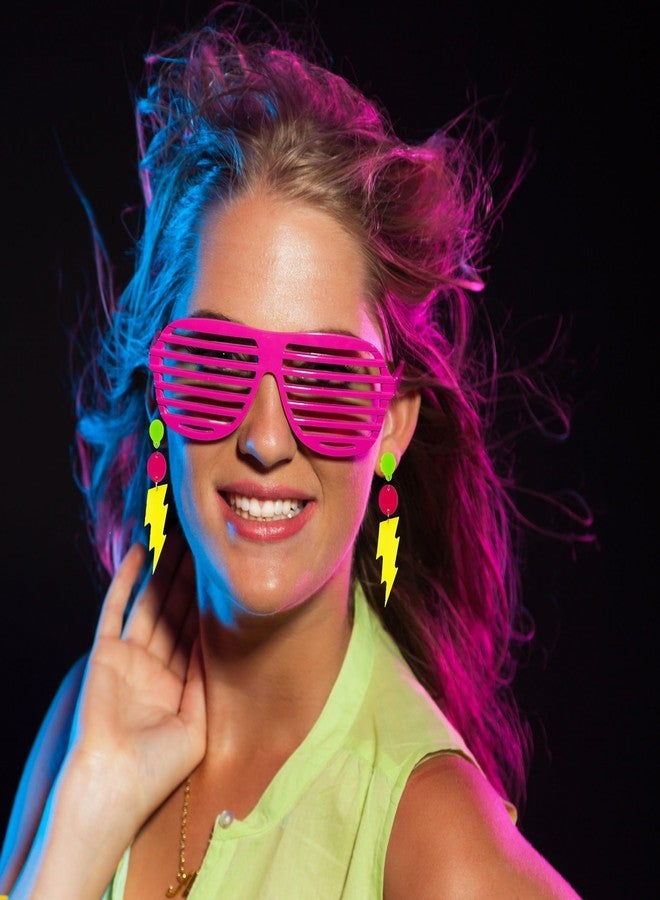 YAROMO 80s Costume Accessories Set, Hip Hop Accessories for Women, 80s 90s Outfit Neon Fanny Pack Hat Adjustable Waist Bag, Bracelet, Earrings for Halloween Women Neon Outfit Party - Image 5