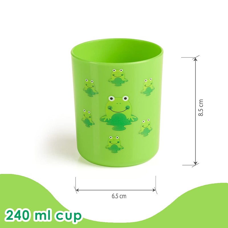 Beebaby Boo Boo Cup for Kids, 100% BPA Free, Training Cup Set for Baby/Toddlers, Unbreakable 3Pcs Baby Tumbler Glass Set, 240 ml, 8 oz.(Blue & Green, 18M+) - Image 5