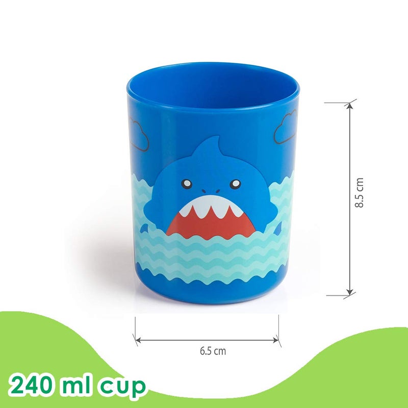 Beebaby Boo Boo Cup for Kids, 100% BPA Free, Training Cup Set for Baby/Toddlers, Unbreakable 3Pcs Baby Tumbler Glass Set, 240 ml, 8 oz.(Blue & Green, 18M+) - Image 4