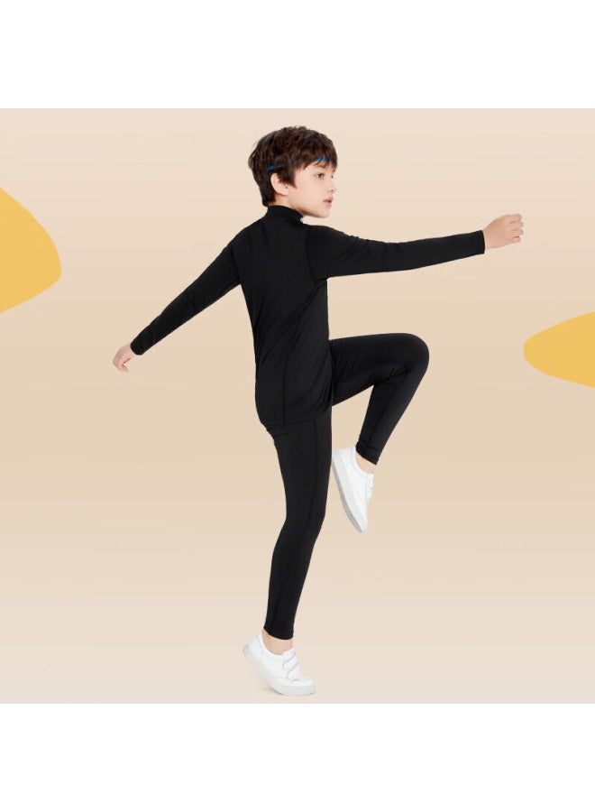 Fandimu Kids Fleece-lined Sports Set Two-piece Track Training Fitness Wear Youth Running Breathable Basketball Outfit - Image 5