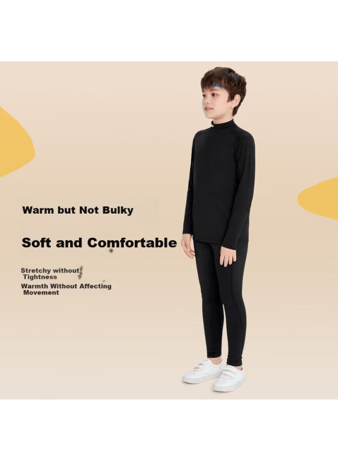 Fandimu Kids Fleece-lined Sports Set Two-piece Track Training Fitness Wear Youth Running Breathable Basketball Outfit - Image 2
