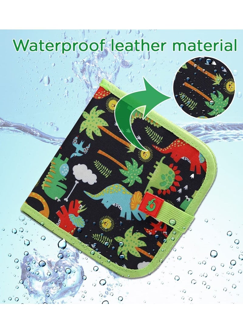 SYOSI Erasable Drawing Board, 14 Sides Reusable Doodling Book with 12 Watercolor Pencils Magic Little Blackboard Preschool Travel Art Toys to Enhance Children's Creativity Set (Dinosaur) - Image 2