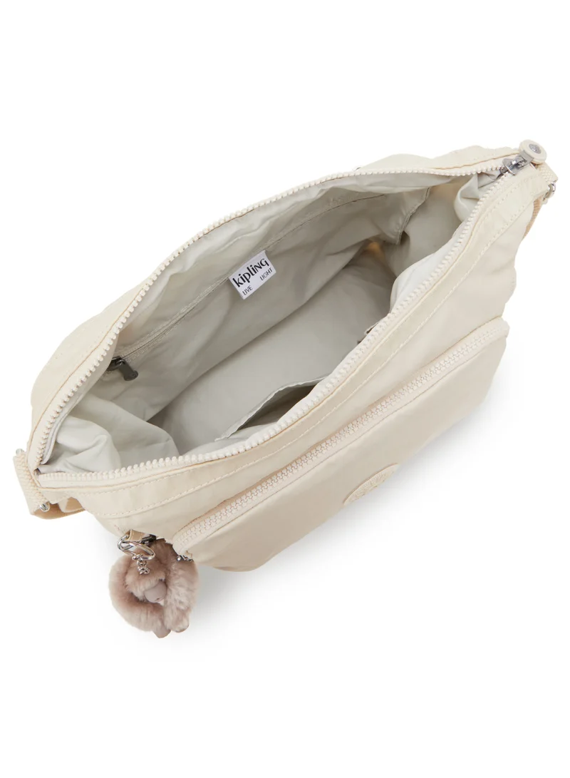 كيبلينغ GabbLarge Crossbody Bag with Adjustable Straps Beige Pearl-I39453KA