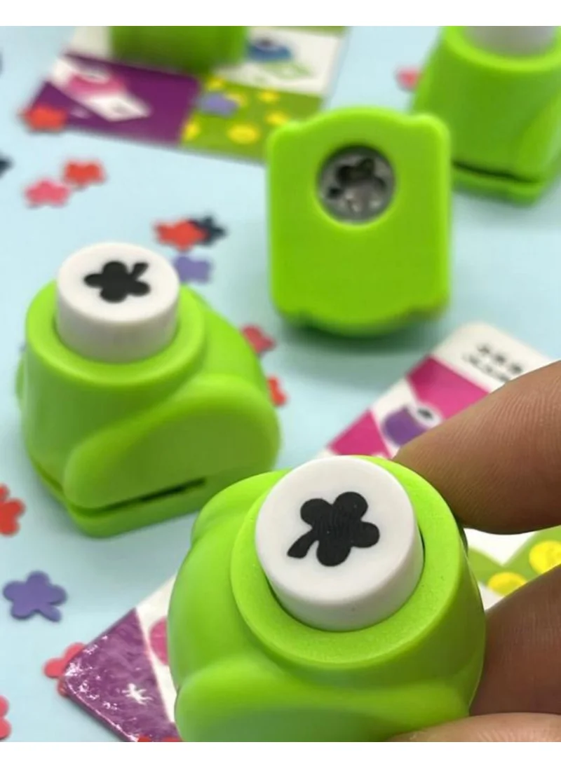 Kağıt Gemi Dükkan 4 Leaf Clover Patterned Pink Mini Hole Punch