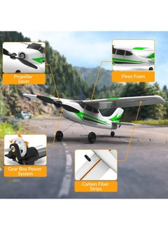 VOLANTEXRC VOLANTEXRC RC Plane Trainer 3CH Remote Control Airplane with Prop Saver, 6-Axis Gyro Stabilizer & 3 Modes to Fly, Hobby Radio Controlled Aircraft RTF for Beginners, Adults, Boys and Kids (400mm,Green)  - Image 5
