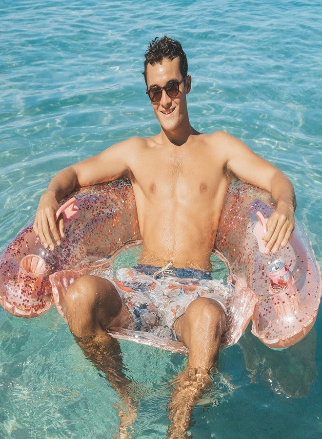 Poolcandy Sun Chair Water Raft, Multiple Chair Styles (Rose Gold Glitter) - Image 2