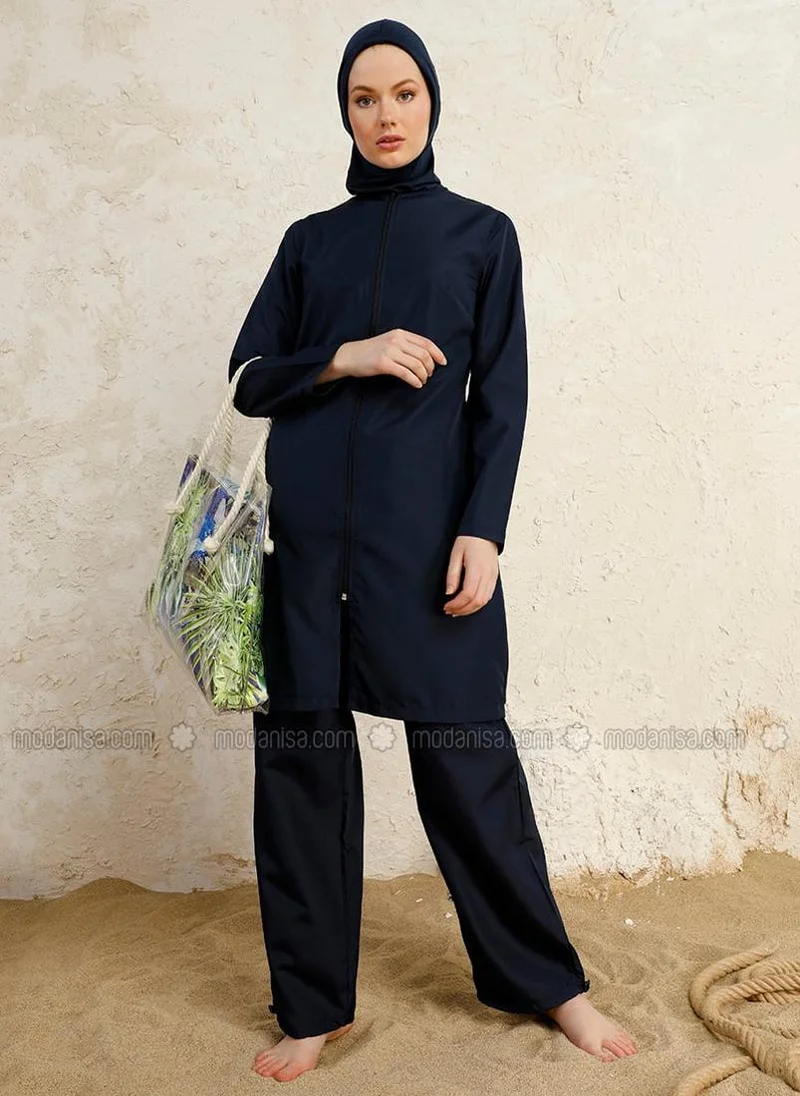 مايو بيلا من مودانيسا Burkini Full Covered Swimsuit Navy Blue