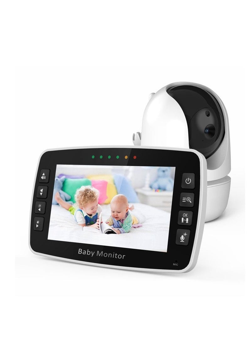 Crony SM430A 4.3-inch LCD Baby Monitor Color Display Night Vision Smart Zoom Baby Sleeping Music Monitor PTZ Video Camera with Night Vision, Smart Zoom, Two-Way Audio, Lullabies, and PTZ Video Camera  - Image 1