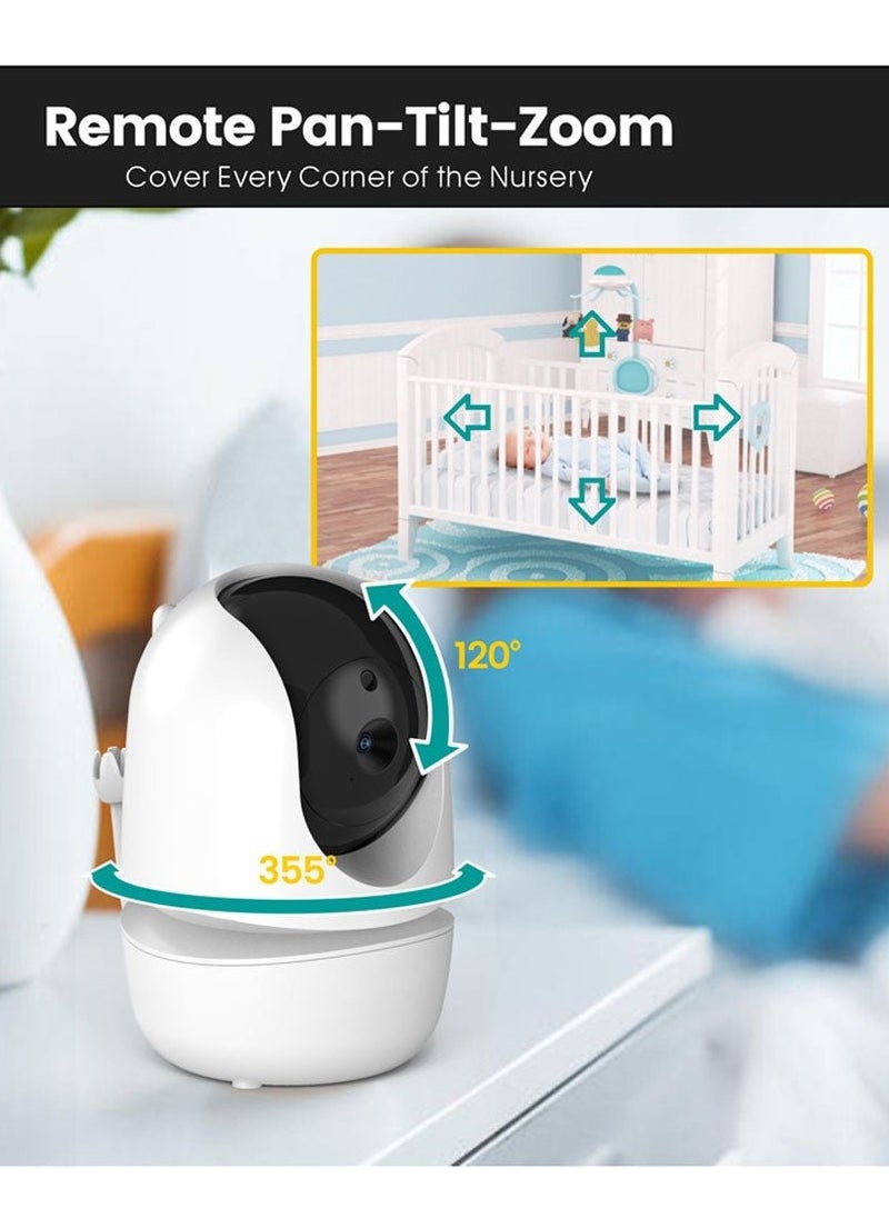 Crony SM430A 4.3-inch LCD Baby Monitor Color Display Night Vision Smart Zoom Baby Sleeping Music Monitor PTZ Video Camera with Night Vision, Smart Zoom, Two-Way Audio, Lullabies, and PTZ Video Camera  - Image 5