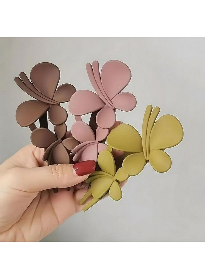 BIG BOX 4 Flower Hair Clips, Matte French Barrettes, Black Floral Hairpins, Claw Clamps, Non-Slip, Elegant Accessories for Women, Girls, Wedding, Summer Party Decorations, 4Pcs - Image 3