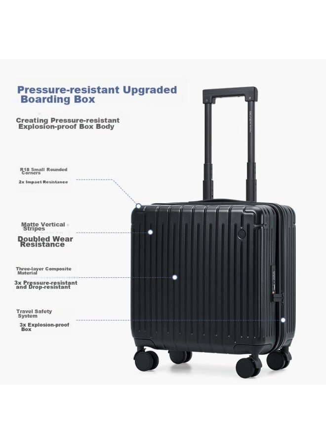 OIWAS Aihua Luggage Suitcase For Men And Women, Business Carry-on Trolley Case With 360° Wheels, 18-inch Travel Case, Small 6669 Knight Black - Image 1