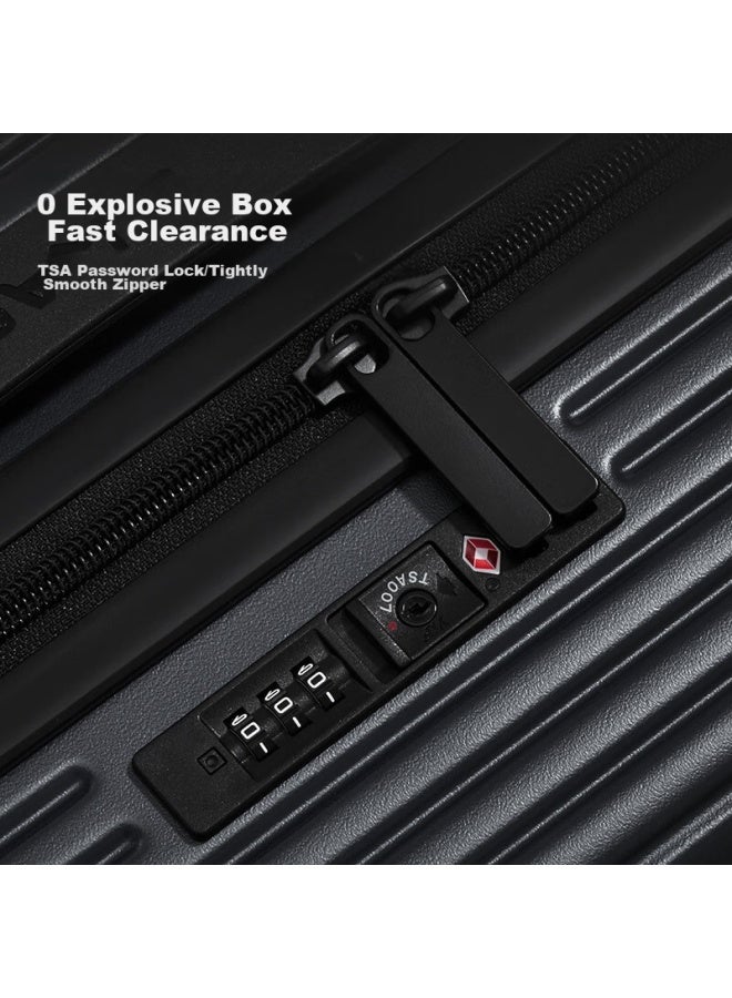 OIWAS Aihua Luggage Suitcase For Men And Women, Business Carry-on Trolley Case With 360° Wheels, 18-inch Travel Case, Small 6669 Knight Black - Image 2