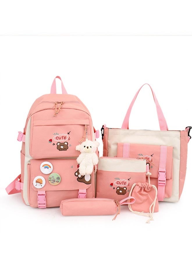 5 Pieces Per Set Light Cute Girls Primary School bag Backpack - Image 1