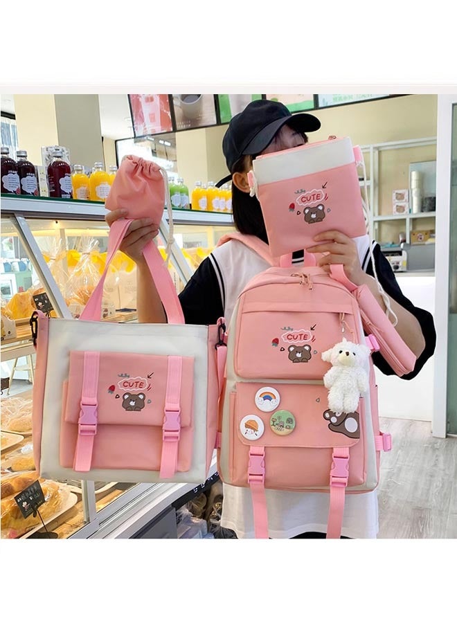 5 Pieces Per Set Light Cute Girls Primary School bag Backpack - Image 4