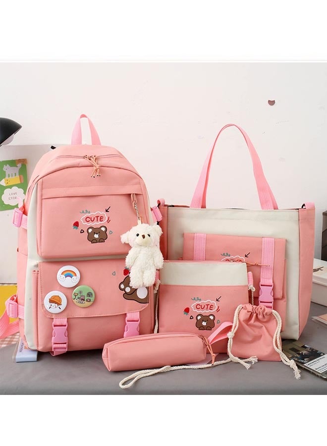 5 Pieces Per Set Light Cute Girls Primary School bag Backpack - Image 3