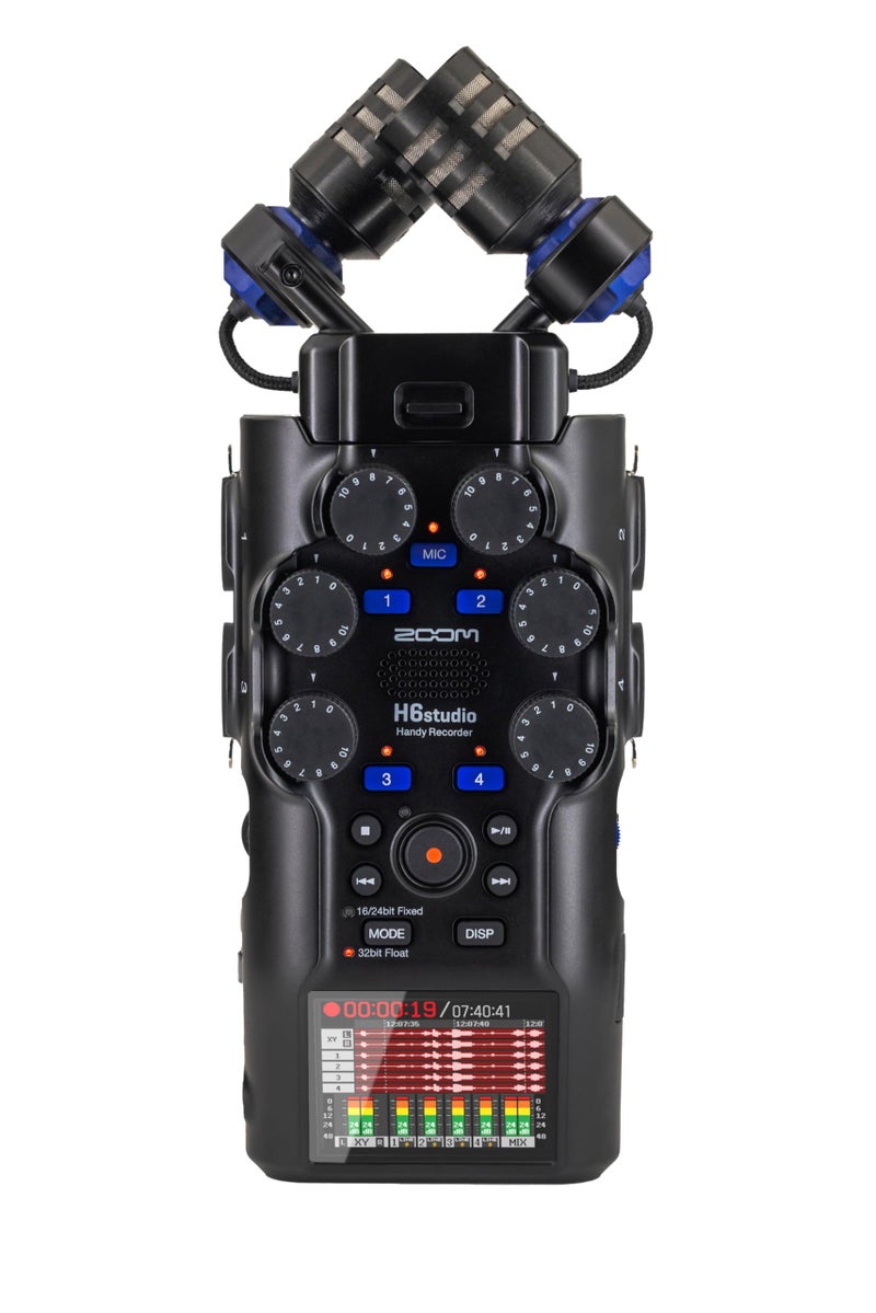 Zoom H6 Studio Handheld Recorder for Musicians Filmmakers Podcasters with Large Stereo Microphones 4 Pro Quality Preamps 8 Tracks of Recording 32Bit Float Gain Knobs and USB Audio Interface - Image 2