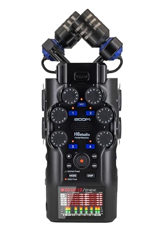 Zoom H6 Studio Handheld Recorder for Musicians Filmmakers Podcasters with Large Stereo Microphones 4 Pro Quality Preamps 8 Tracks of Recording 32Bit Float Gain Knobs and USB Audio Interface - Image 1