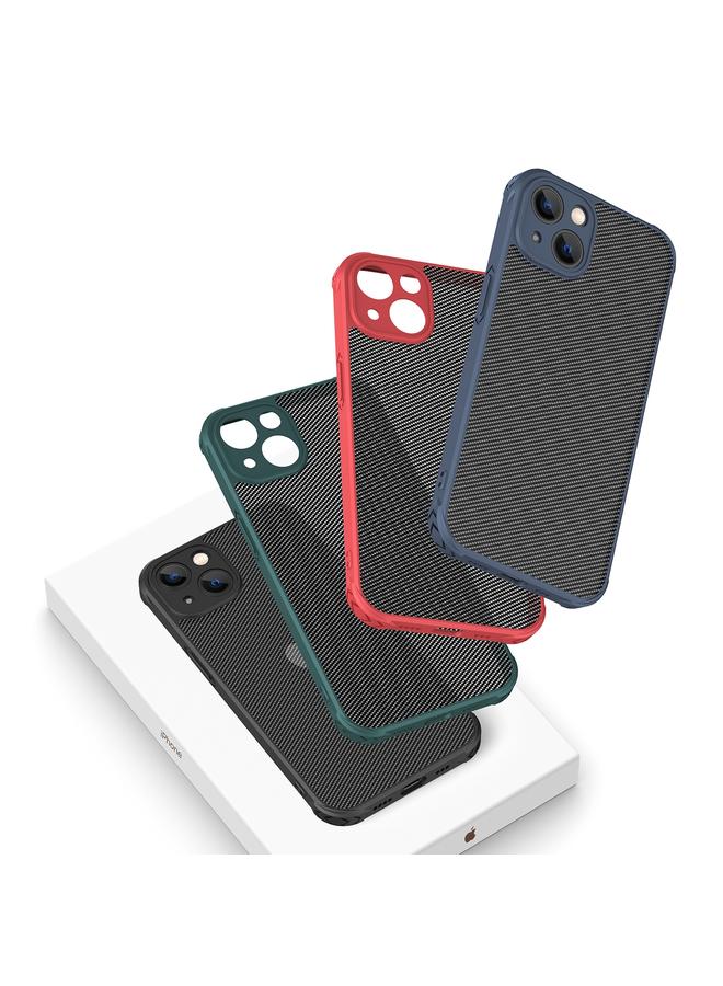 زبون جراب لهاتف iPhone 13 مصنوع من ألياف الكربون PC + جراب TPU - Image 2