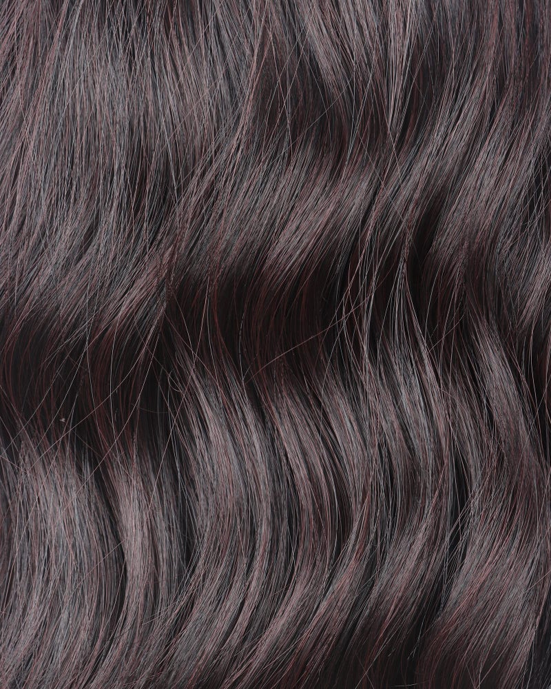SYMEIW 16 Inches Black Mix Brown Fashion Wavy Synthetic Hair Wigs For Black Women With Side Bangs Free Wig Cap (BLACK MIX BROWN(1B/33#)) - Image 5