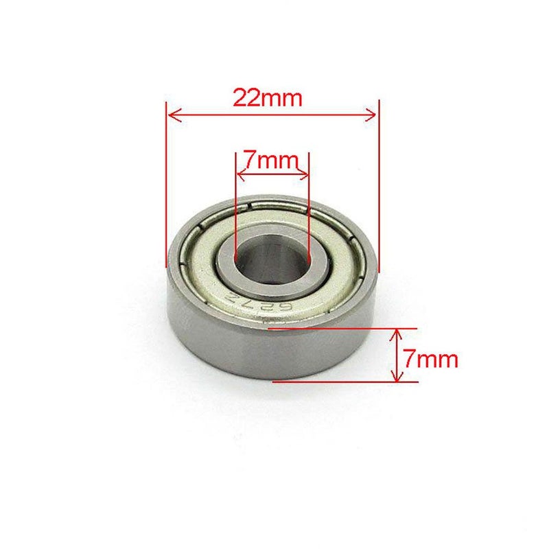 NewZoll 7x22x7 mm Miniature Deep Groove Ball Bearing 627ZZ 80027 627Z Skateboard Modle Bearings 10 PCS Skateboard Bearings  - Image 3
