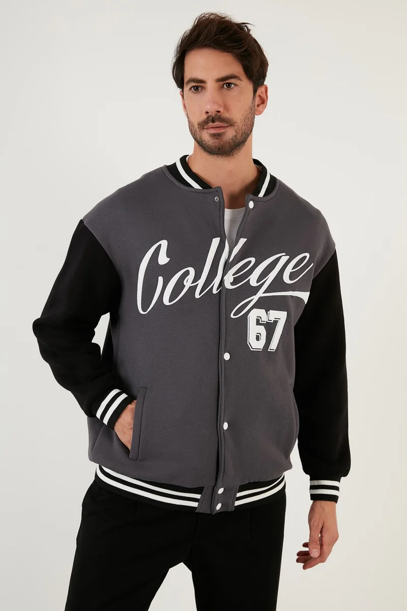 Buratti Regular Fit Soft Hairy College Collar Bomber Coat Men's Coat 628X8928