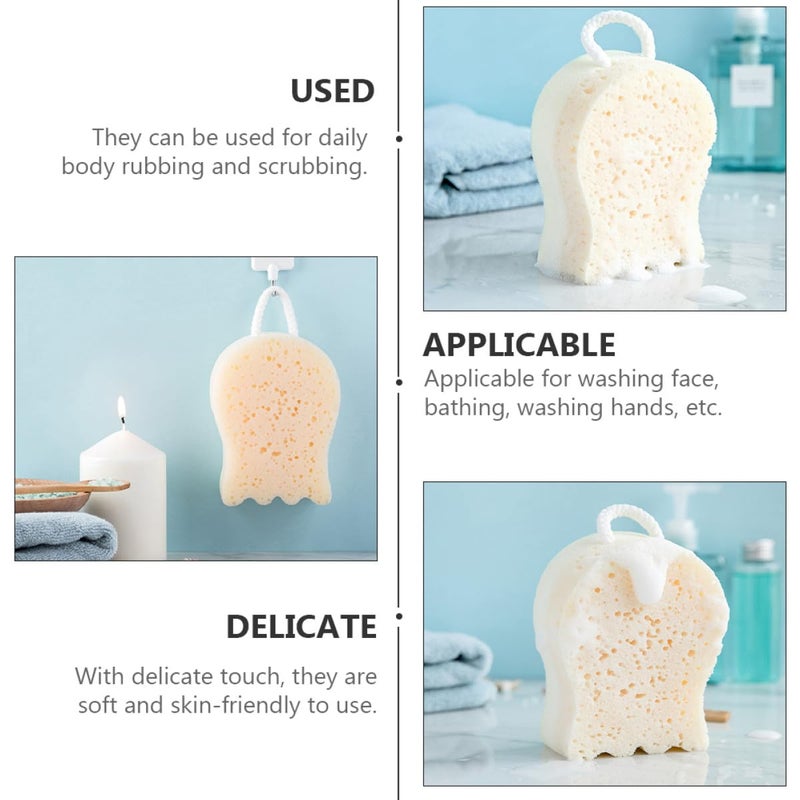 White Exfoliating Bath Sponges 2 Pack Soft Skin Cleansing Shower Ball - Image 4