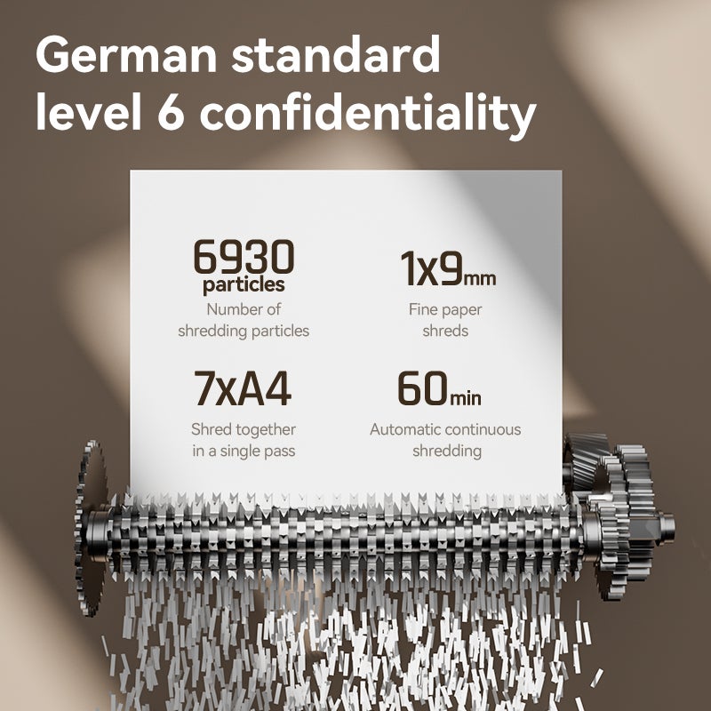 ديلي آلة تمزيق ورق عالية الأمان P6 تقطيع دقيق سلة 30 لتر للاستخدام المكتبي والاحترافي - Image 4