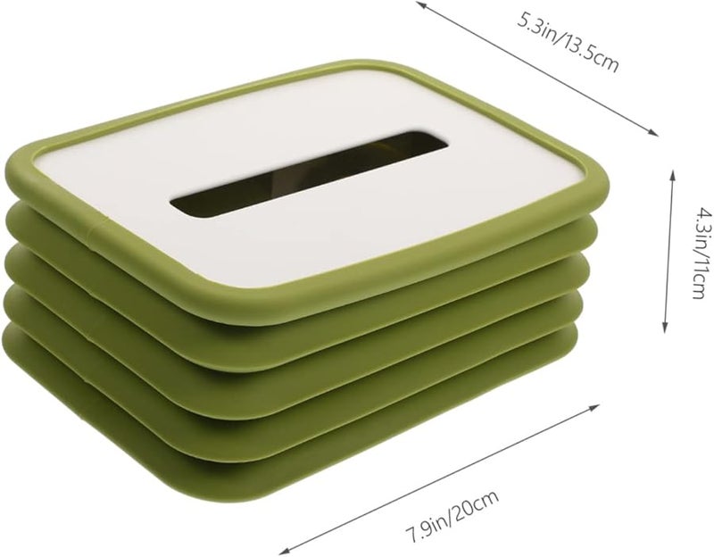 حامل صندوق المناديل السيليكوني القابل للطي للمكتب المنزل السيارة باللون الأخضر - Image 3