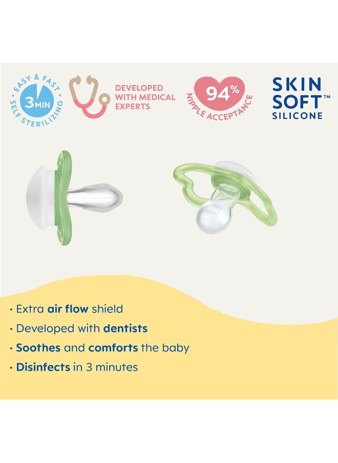 MAM MAM Air Printed Silicone Pacifier - Girl - 6+ Months 2 count  - Image 2