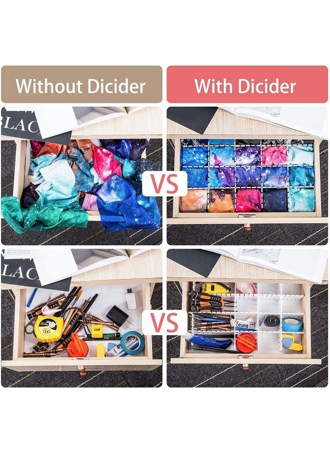 Flytianmy - 40Pcs Drawer Dividers Adjustable Drawer Storage Organizer For Clutter Kitchen Cutlery Dresser Makeup Tools Socks Can Help Tidy Office Desk Clinic Bedroom Polypropylene - Image 1