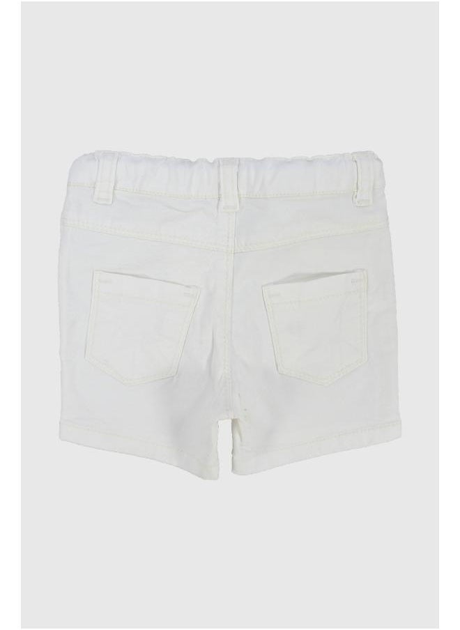 playmore Unisex White Gabardine Shorts  - Image 2