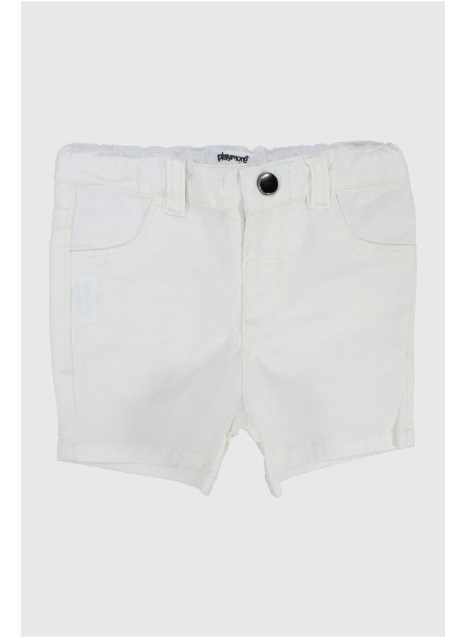 playmore Unisex White Gabardine Shorts  - Image 1