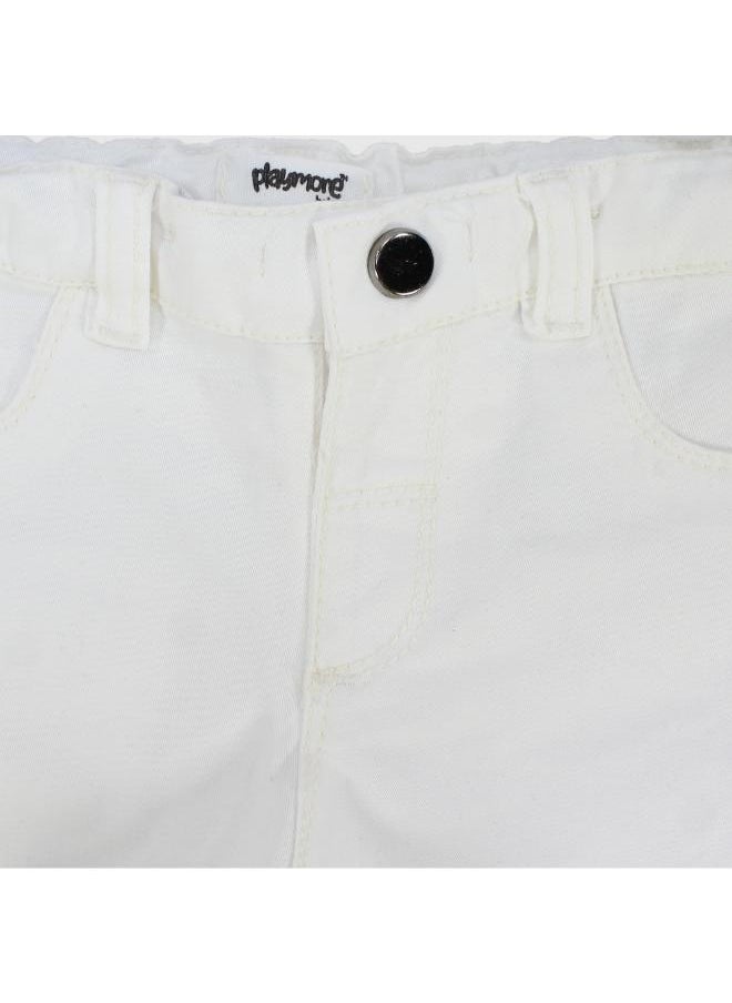 playmore Unisex White Gabardine Shorts  - Image 3