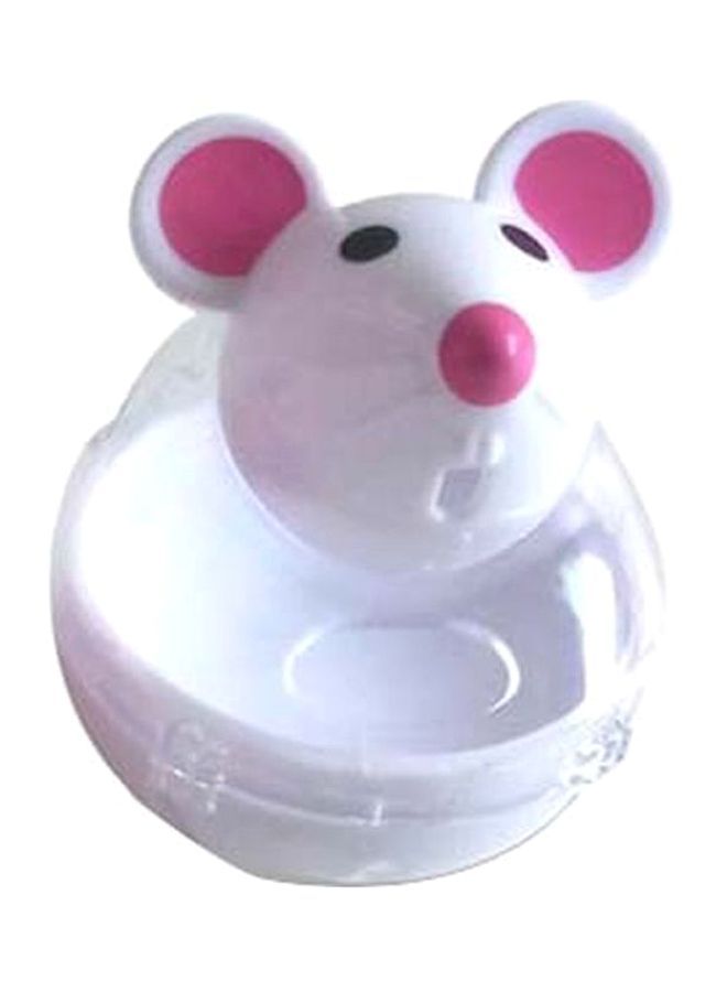 NIBEMINENT Mouse Shaped Feeder Brown/White 5.2x5.5x7cm - Image 1