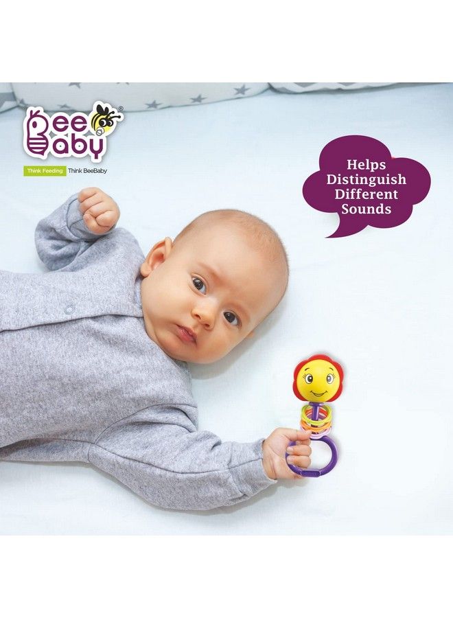 Beebaby Noggin Stick Rattle For Newborn. Colourful Musical Toys For Infant Babies. Bpa Free ; Non Toxic. 0 To 6 Months. (Violet) - Image 5