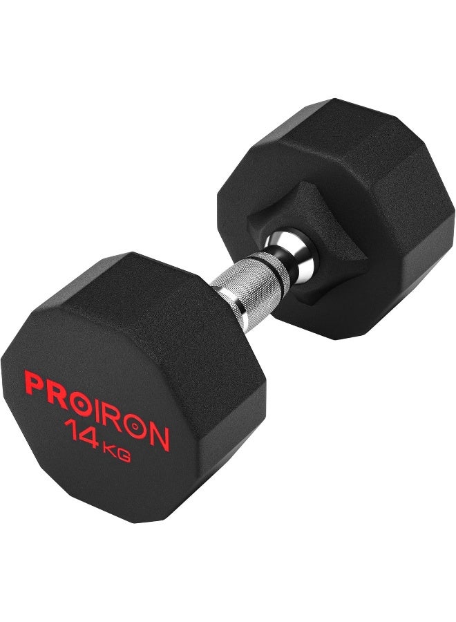 PROIRON PROIRON Rubber Dumbbells Odorless, Steel Weights Set Men Women Home Gym 14kg Fitness Training Exercise Body Strength Lifting Equipment - Image 1