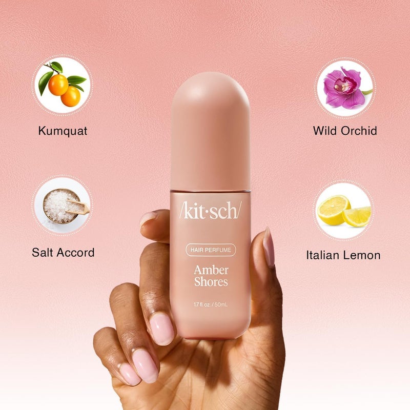 Kitsch Hair Perfume for Women - Amber Shores | Clean, Deodorizing & Patented Odor-Eliminating Technology Hair Spray & Body Mist - Freshen Hair, Body & Pillows - Woody Aquatic Scent - 50mL - Image 5