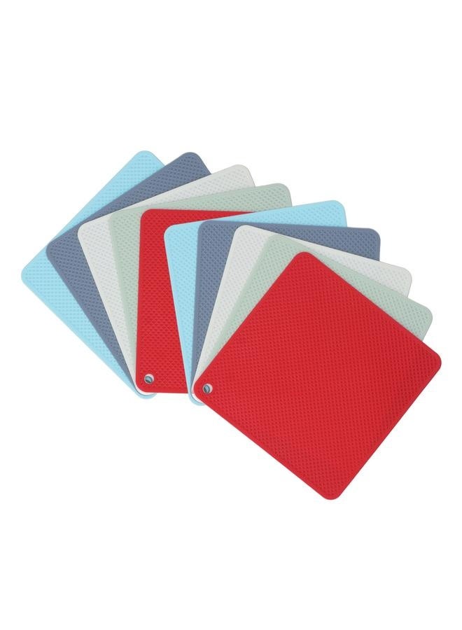 Beauenty 10pcs Silicone Heat Insulation Pad Square Anti Slip Tabletop Hot Cups Heat Resistant Pad Mats for Home 5 Colors - Image 4