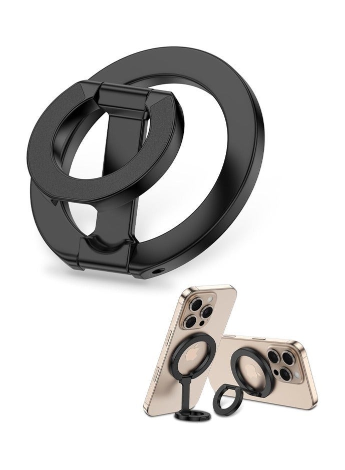 MagSafe Phone Grip Holder Dual-Sided Magnetic Finger Ring Adjustable Kickstand Loop for iPhone 16 Pro Max/15 Plus/14 Pro/13 Mini/12, Samsung - Image 1