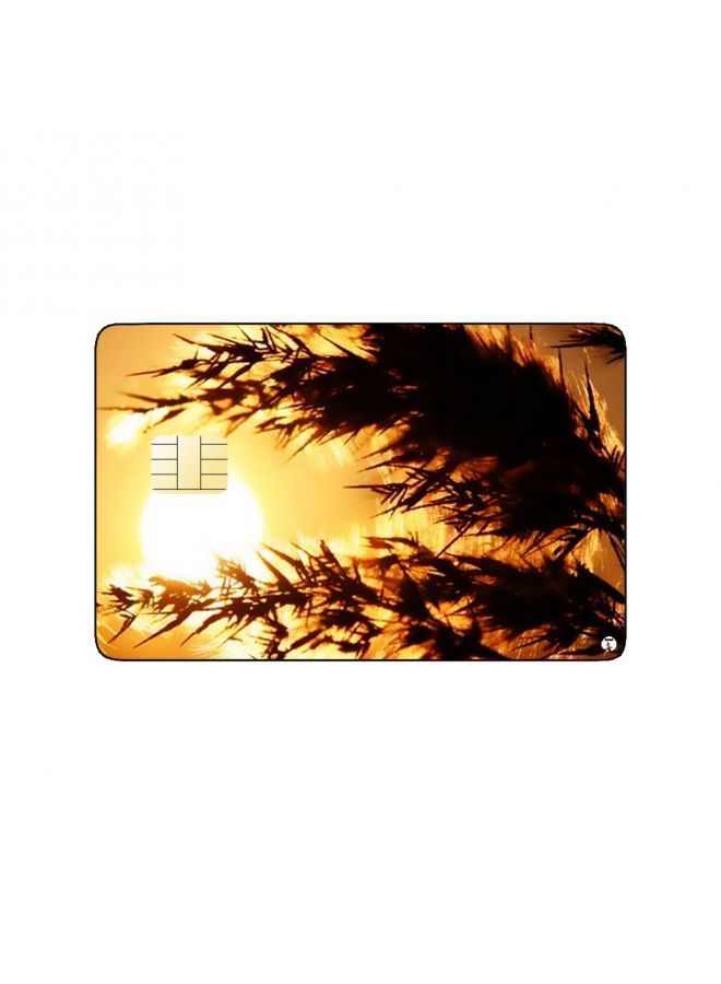 RKN PRINTED BANK CARD STICKER Beautiful Wheat Plant Picture At Sunset - Image 1