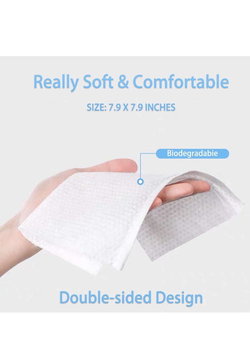 SYOSI Disposable Face Towel, Facial Towels Make Up Cotton Tissues Wipes, Daily Cleansing Facial Towelettes Gently Remove Makeup, For Face Lint Free For Sensitive Skin Face Makeup 3 * 100 Count - Image 5