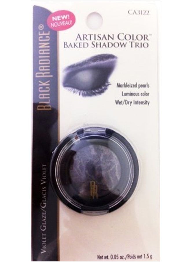 Black Radiance Artisan Color Baked Eyeshadow Trio Marbleized Pearls Luminous Color Wet/dry Intensity Ca3122 Violet Glaze 