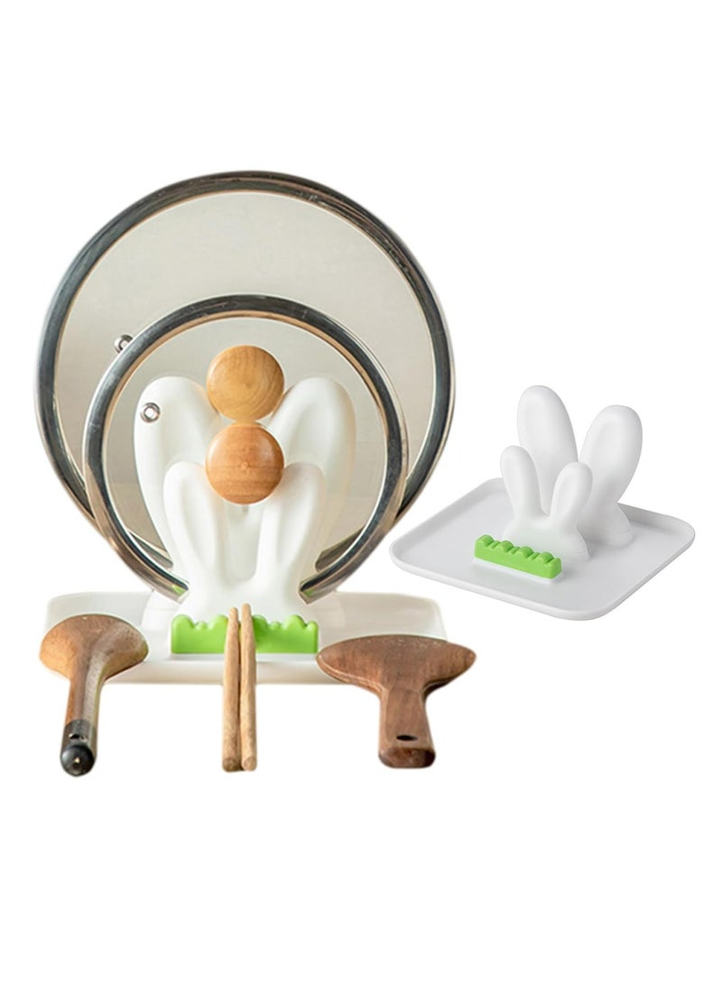Oasisgalore Spoon Rest Pot Lid Holder Spatula Rack Spoon Cooking Utensil Holder for Stove Top，Kitchen Gadgets  - Image 1
