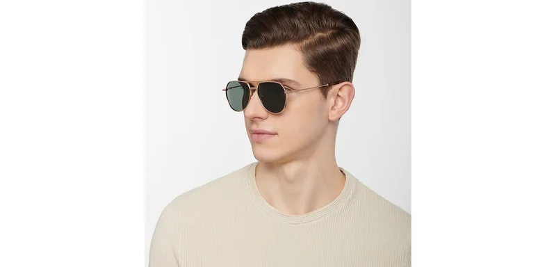John Jacobs JJ Tints Full Rim Aviator Frame Polarized &amp; UV Protected Sunglasses JJ S11123 - 56mm - Gold