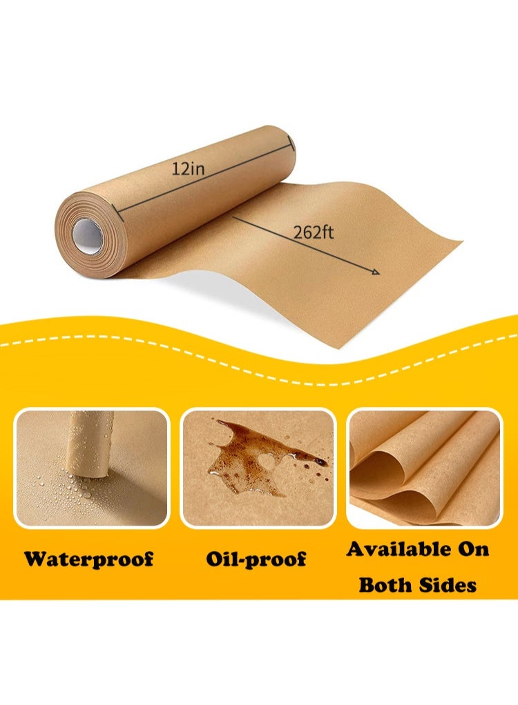 HOMESTAR Roll Parchment Paper, Food-Grade Non-Stick Baking Paper For Air Fryer & Oven, Double-Sided Silicone Coated, Oil Proof & Water Resistant, For Baking, Steaming, Freezing ,Space-saving (12In x 262Ft) - Image 3